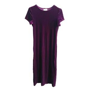 Vtg Maggie Breen Girls Purple Velvet Dress 14 Maxi Formal Holiday Plum Party